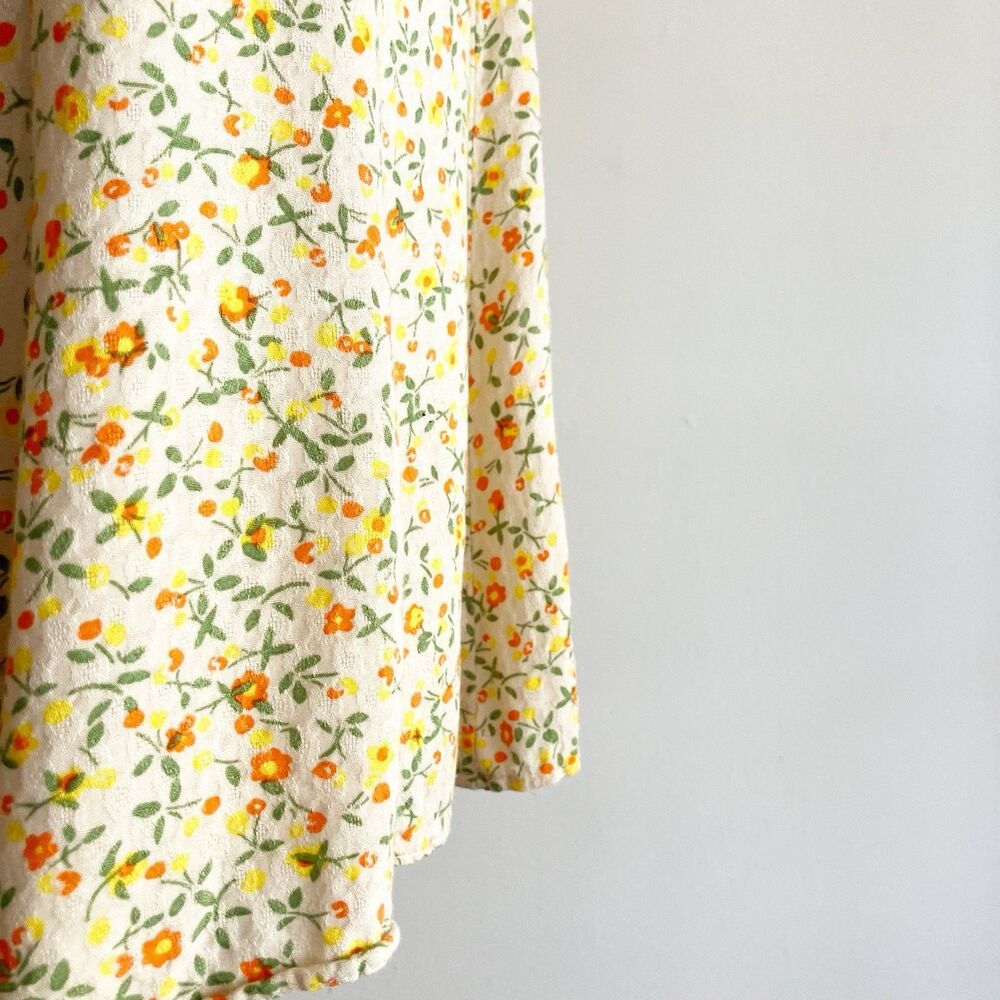 Free People Florence Mini Dress Size Small Floral Print Smocked Lace Up Backless - Picture 7 of 10